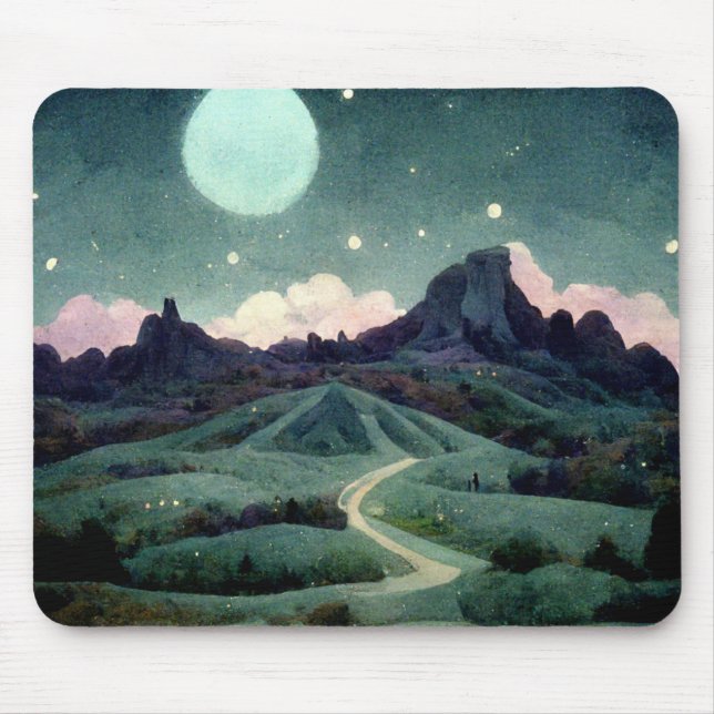 Tapis De Souris Imaginaire du paysage lunaire (Devant)