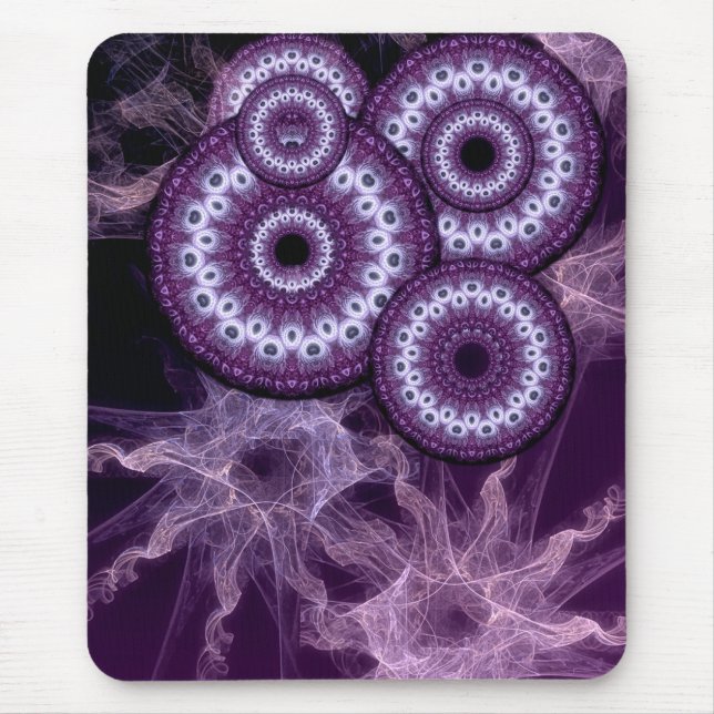 Tapis De Souris Imaginaire fractal du cercle pourpre (Devant)