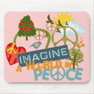 Tapis De Souris Imaginez la paix du monde