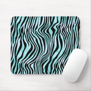 Tapis De Souris Impression Animale Peau de Zèbre Turquoise Bleu Cl