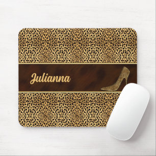 Tapis De Souris Impression Cheetah avec talon Stiletto