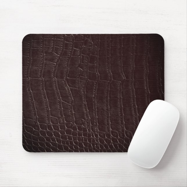 Tapis De Souris Impression de cuir de faux crocodile alligator mar (Avec souris)