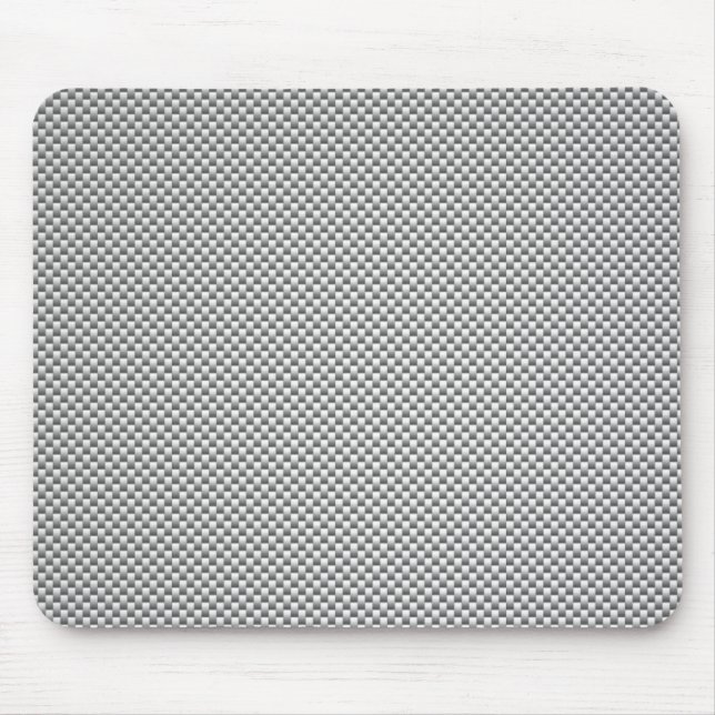 Tapis De Souris Impression de fibre de carbone blanche en argent (Devant)
