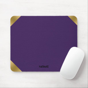 Tapis De Souris Impression d'image en cuir violet avec accents or