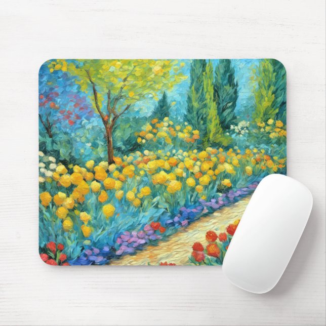 Tapis De Souris Impression du jardin (Avec souris)