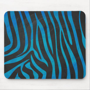 Tapis De Souris Impression en bleu et noir Zebra