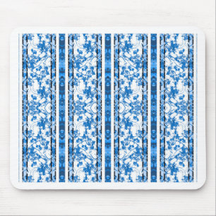 Tapis De Souris Impression florale rayée de Chinoiserie