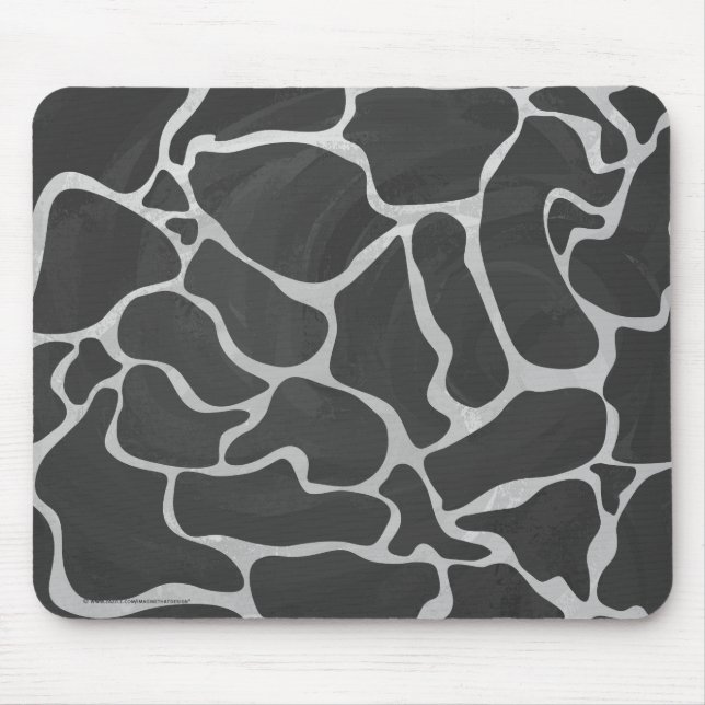 Tapis De Souris Impression Giraffe noir et gris clair (Devant)