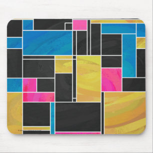 Tapis De Souris Impression noir rose bleu monochrome