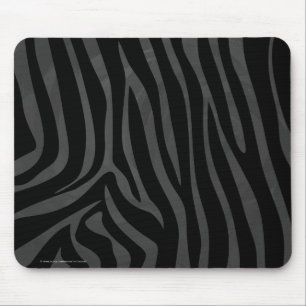 Tapis De Souris Impression noire et grise Zebra