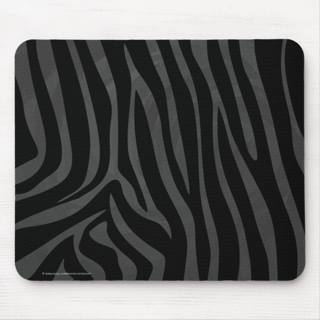 Tapis De Souris Impression noire et grise Zebra (Devant)
