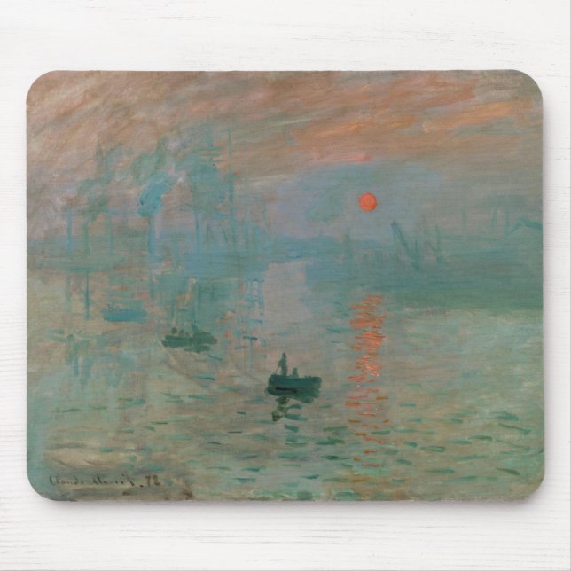 Tapis De Souris Impression, Soleil Levant par Claude Monet 1872 (Devant)