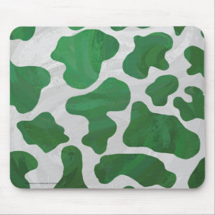 Tapis De Souris Impression verte et blanche de vache