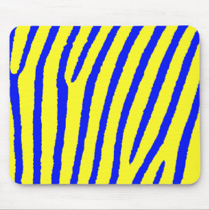 Tapis De Souris Impression zèbre (jaune et bleu)
