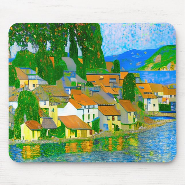 Tapis De Souris Impressionist  Mediterranean Village by the Sea   (Devant)