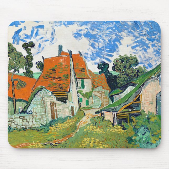 Tapis De Souris Impressionnisme rue Vincent Van Gogh à Auvers (Devant)