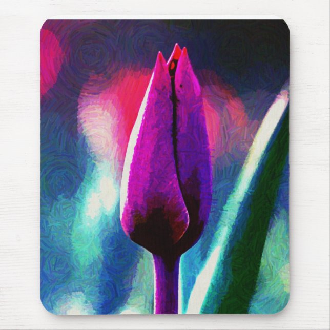 Tapis de souris impressionniste Tulipe violette en (Devant)