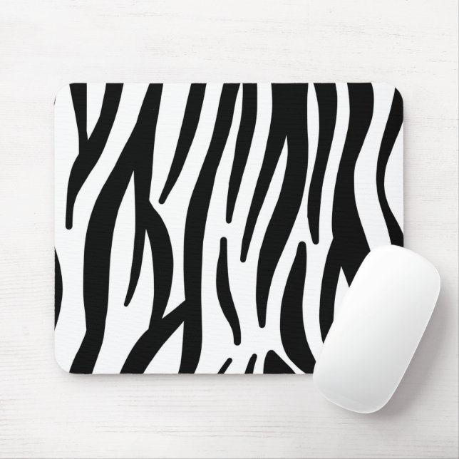 Tapis De Souris imprimé zèbre noir blanc (Avec souris)