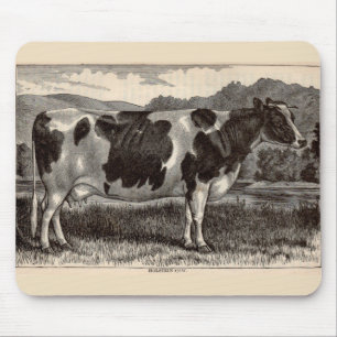Tapis De Souris Imprimerie du 19e siècle Holstein taureau