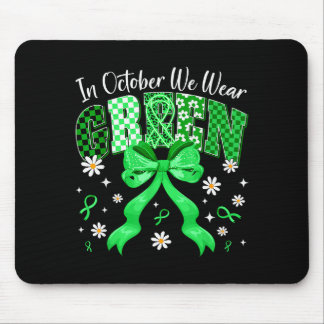 Tapis De Souris In October We Wear Green For Dwarfism Awareness Gi