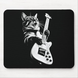 Tapis De Souris Inconnu Designer Rock Cat Jouer de la guitare - Fu