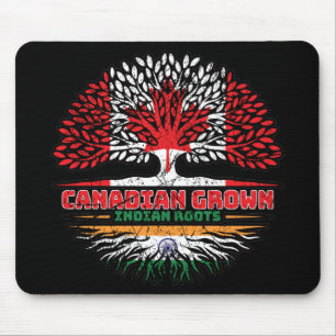 Tapis De Souris Inde Canada Canada Drapeau des racines de l'arbre