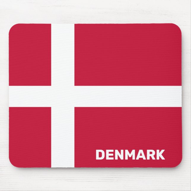 Tapis De Souris Indicateur Danemark du texte personnalisé (Devant)
