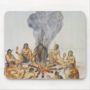 Tapis De Souris Indiens autour d'un feu