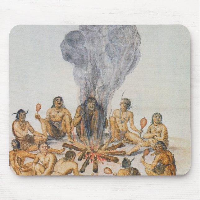 Tapis De Souris Indiens autour d'un feu (Devant)