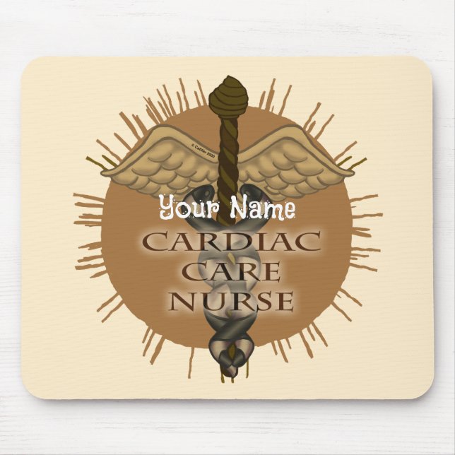 Tapis De Souris Infirmière cardiaque Caduceus mousepad (Devant)