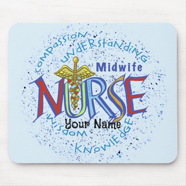 Tapis De Souris Infirmière de la Midwoman Motto (Devant)