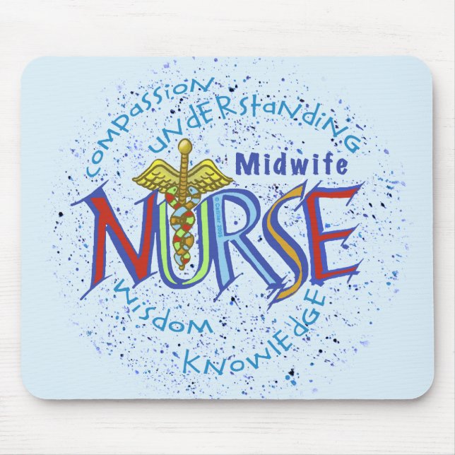 Tapis De Souris Infirmière de la Midwoman Motto (Devant)