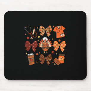 Tapis De Souris Infirmière de Thanksgiving Automne Dinde Arc Nouag