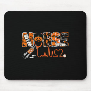 Tapis De Souris Infirmière éffrayante Citrouille Halloween Costume