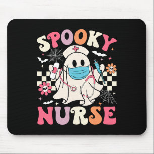 Tapis De Souris Infirmière éffrayante Fantôme Halloween mignonne I