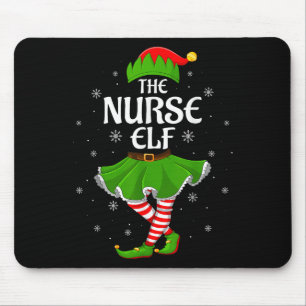 Tapis De Souris Infirmière Elfe Noël Famille Filles Femmes Elfe Sq