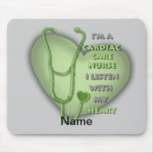 Tapis De Souris infirmière en soins cardiaques Green Heart