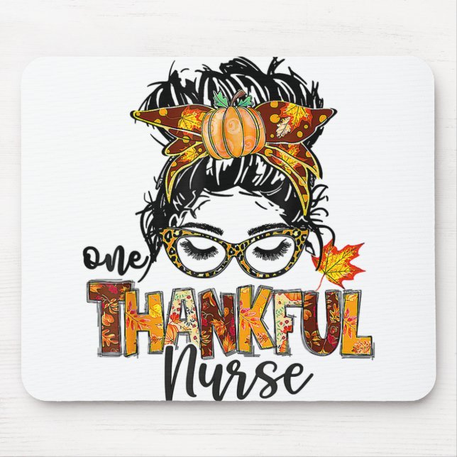 Tapis De Souris Infirmière Messy Bun Cheveux Une Infirmière Merci  (Devant)