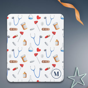 Tapis De Souris Infirmière Motif Médicale Monogramme moderne