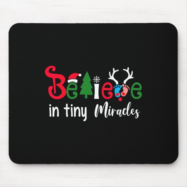 Tapis De Souris infirmière nicu de Noël croire en de petits miracl (Devant)