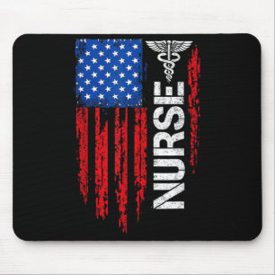 Tapis De Souris Infirmière patriotique Drapeau américain Fierté mé