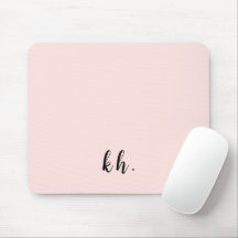Initiales de monogramme rose pastel minimal