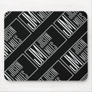 Tapis De Souris Initiales modernes avec nom Monogram Motif