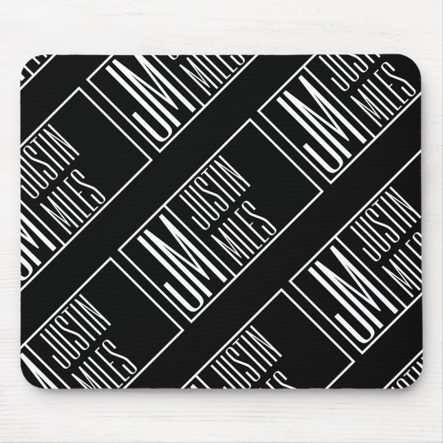 Tapis De Souris Initiales modernes avec nom Monogram Motif (Devant)