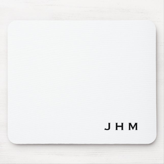 Tapis De Souris Initiales Monogrammes blancs professionnels Pad so (Devant)