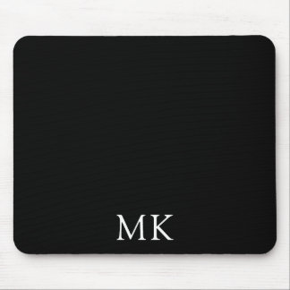 Tapis De Souris Initiales personnalisées de Monogrammes Noirs