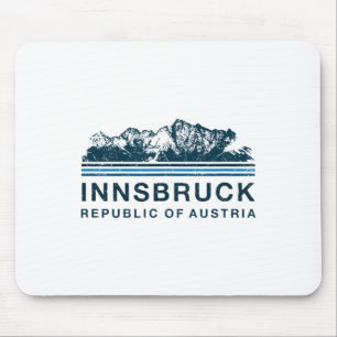 Tapis De Souris Innsbruck Autriche Montagnes Autrichien Ski Vintag