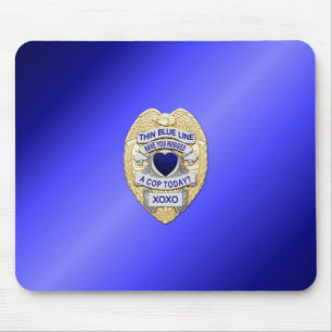 Tapis De Souris Insigne de la ligne bleue mince