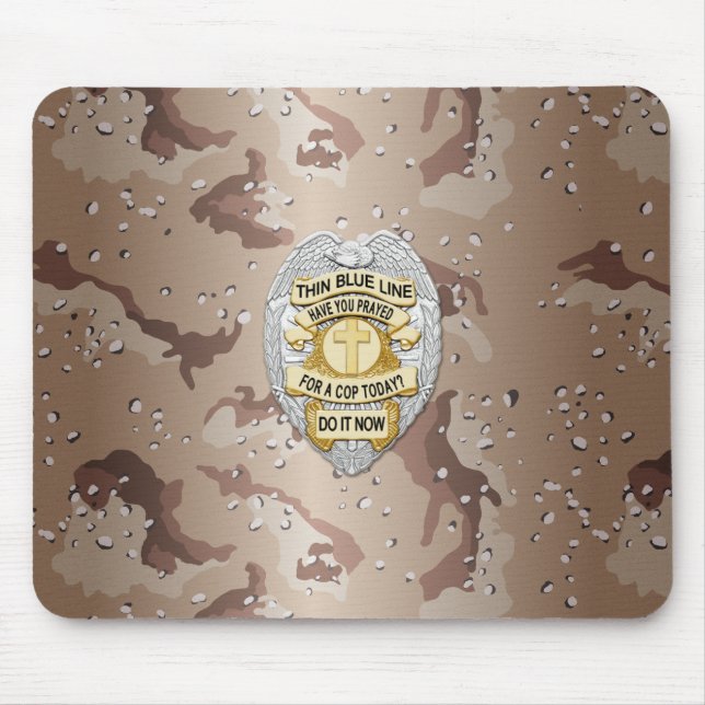 Tapis De Souris Insigne de ligne bleue mince (Devant)