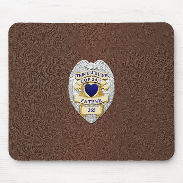 Tapis De Souris Insigne de ligne bleue mince (Devant)